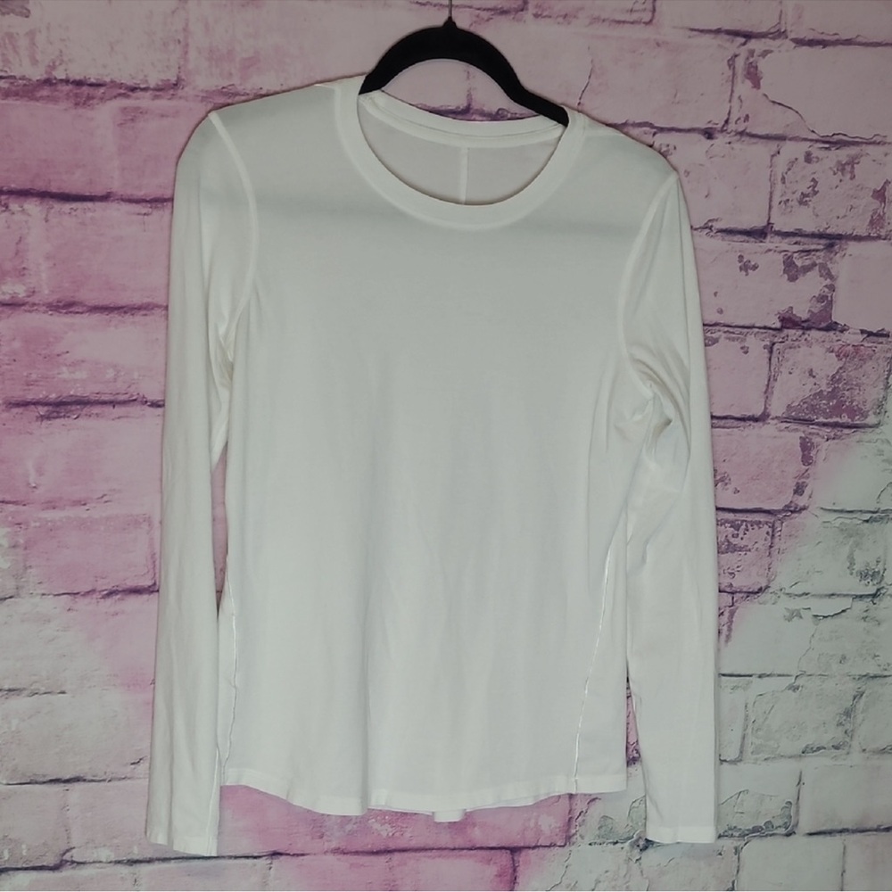 LULULEMON LOVE LONG SLEEVE BONE WHITE LIGHTWEIGHT TEE WOMENS